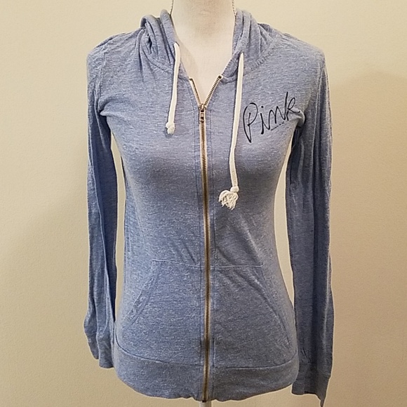 PINK Victoria's Secret Tops - Pink- Light blue light weight sweatshirt